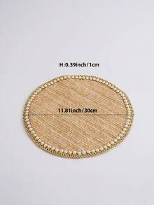1 Stück Perlen-dekorierter Untersetzer, Tischdecken-Handwerk, Schüssel & Teller Kaffee-Matte, europäischer Stil Stoff Wärmeisolierender Untersetzer