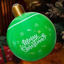 1 كرة زخرفية منفوخة بعبارة "عيد ميلاد مجيد"، زينة حديقة عيد الميلاد، زينة شجرة عيد الميلاد معلقة، ديكور حفلة عيد الميلاد الخارجية، كرة عيد الميلاد المنفوخة، ديكور منزلي لعيد الميلاد، ديكور غرفة في فصل الشتاء