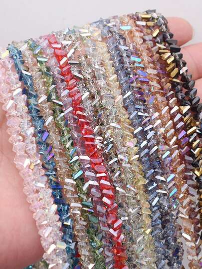 AAA High Quality 6mm Faceted Triangle Glass Beads Loose Spacer Glass Beads For Jewelry Making Bracelet Necklace DIY