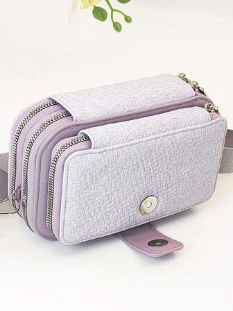 新款多功能大容量双拉链钱包，时尚简约设计，柔软优雅，适合休闲、度假、约会等场合，女士手拿包，秋季必备