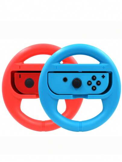 Volantes para NINTENDO SWITCH , Accesorios para Mandos Joy-Con Izquierdo y Derecho, 2 Piezas Volante Compatible con NINTENDO SWITCH Joy-Con (Negro) (Bicolor Azul y Rosa)(Blanco)