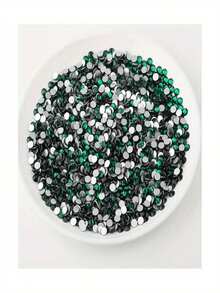 2000 pièces de strass en résine plats vert foncé de 3-6 mm, pierres précieuses rondes en gelée pour la fabrication d'accessoires, chaussures, vêtements, cosmétiques, sacs, décoration