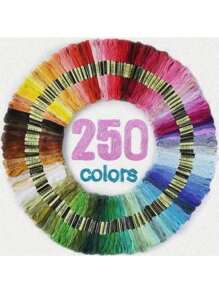 24pcs/36pcs/50pcs/100pcs/150pcs/200pcs/250pcs/300pcs/447pcs Colors High Quality Color Embroidery Thread Cross Stitch Thread, Sewing Thread DIY Handicraft Thread, Handmade Embroidery Thread Hand-Woven Friendship Bracelet String For DIY Needlework(Random Color)