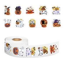 500 Peças Rolo de Adesivos de Halloween, Adesivos Impermeáveis de Vinil para Feriados, Jornalismo, Laptop, Para-choque, Skate, Garrafas de Água, Computador, Telefone Celular, Suprimentos para Festa de Halloween