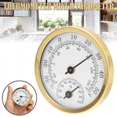 Micro Pointer-Type Thermometer And Hygrometer, Dual-Purpose For Temperature And Humidity, Indoor Electronic Temperature And Hygrometer Sensor Pressure Gauge, Household Thermometer