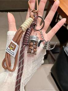 Handmade Coffee Series Pendant, Real Coffee Bean Iced Americano Shaped, Multifunctional Metal Coffee Pot Keychain, Can Be Used As Car Pendant, Backpack Decoration, Handbag Accessory, Suitable For Both Men And Women, An Ideal Gift For Y2K Autumn Season - Multicolor - View 5