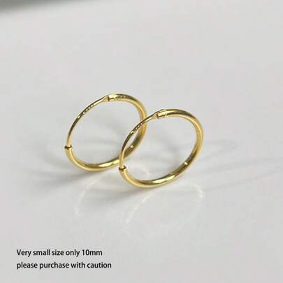 2 piezas Mini Pendientes de Aro de Plata de Ley 925, Tamaño Pequeño 10mm, 12mm, 14mm, Tamaño Grande 16mm, 18mm, 20mm Aros de Cartílago/Pendientes, Regalo Adecuado para Mujeres/Novias/Damas