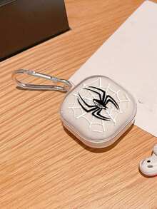 Galaxy Buds Pro/FE/Live/Buds 2 无线蓝牙耳机透明黑/红蜘蛛保护壳，防摔全覆盖 - 黑色 - 查看 3