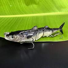 1 pezzo Esca da pesca bionico da 5,9 pollici - 1,16 once, a 4 segmenti, adatto per acqua dolce e salata, galleggiante multi-snodato, adatto per salmone, pesce gatto, persico trota e persico di fiume