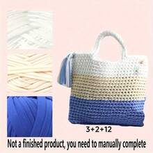 Sợi len áo thun 100% Polyester 300G/90M, Sợi len móc áo thun vải co giãn, Sợi len dệt tay dày, Dùng để móc túi/giỏ/thảm, Trang trí nhà cửa, Đồ thủ công tự làm bằng tay (Túi thành phẩm cần tự móc) - Nhiều màu - Xem 20