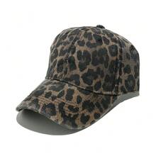 1pc Women's Leopard Print Baseball Cap, Fashion Versatile Sun Hat, Spring/Summer - Multicolor - View 5
