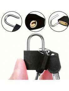 2pcs Colorful Mini Luggage Locks (Black + Rose Red), Plastic Shell, Zinc Alloy Material, Compact & Elegant, With Keys, Suitable For Luggage, Backpacks, Gym Lockers, Briefcases, Also Applicable For Classroom Pairing Games. This Handbag Lock Is A Back-To-School Essential And A Must-Have For Postal Workers. - Multicolor - View 7