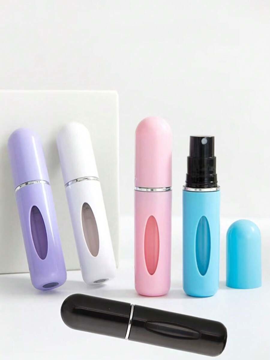 5 chai nước hoa tự mồi có thể nạp lại 0,17oz - Thiết kế bơm xoắn, niêm phong chống rò rỉ, thân thiện với du lịch - Thích hợp cho nước hoa, nước hoa Cologne, tinh dầu (đen/tím) - Lý tưởng cho hàng ngày và những dịp đặc biệt, bình đựng thời trang, cơ chế bơm trơn tru, nước hoa Cologne chuyên dụng, thiết yếu cho những người đam mê làm đẹp