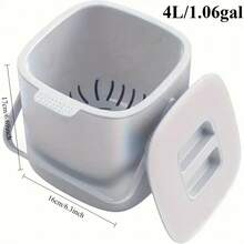 1.06 Gallon Kitchen Compost Bin - With Removable Lid, Easy To Clean, Detachable Inner Basket, Durable PP Material Trash Can, Gray
