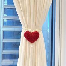 Heart Curtain Tiebacks Decorative Fleece Heart Curtain Ties Rope Curtain Holdbacks For Home Decorations - B - View 6