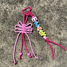 1pc Floral Design Custom Bag Charm, Acrylic Colorful Letter Keychain, Handmade Rope Sunflower Bag Pendant, Heart Keychain, Decorative Pendant, Christmas/Halloween/Easter/Mother's Day Personalized Gift,Apparel Accessories,Chic Autumn,Boyfriend,Girlfriend,Family,Friends