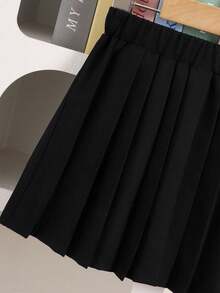 2 Girls' Casual Shirts Collar Bow Gray Long Sleeved Sweatshirt Black Pleated Skirt Versatile Set For Spring And Autumn - 灰色 - 查看 6