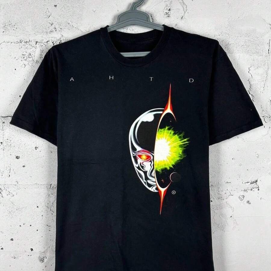 The Weekend After Hours Til Dawn Global Stadium Tour Men's Graphic T-Shirt - Black Casual Short Sleeve Tee With Skull & Geometric Print, Regular Fit, Size L, Leisure Clothing, Allseason Apparel, Concert Merchandise, Durable Fabric, Digital Print Shirt Single-Sided Printing Suitable For Campus Wear, Party Gathering, Daily Wear, A Good Choice - Black - View 1