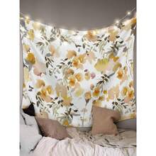 Vintage Flower Tapestry For Bedroom Wall Hanging Tapestry, Farmhouse Botanical Floral Retro Ceiling Backdrop Tapestries Poster Blanket Wall Decor For  Living Room Dorm-40"X30", 60"X40",60"X 51",80"X60" - 橘色 - 查看 2