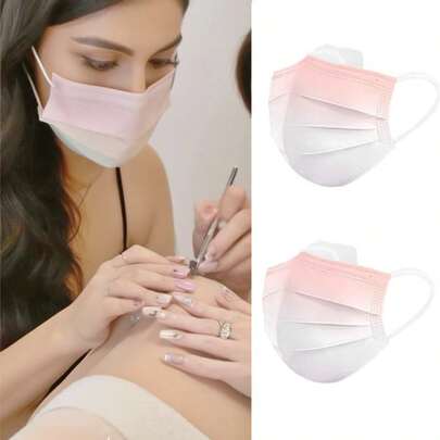 30PCS Nail Mask Nail Art Full Face Shield Unisex Face Dust Shield Gradient Nose Mouth Nail Work Mask Manicure Studio Parts Tool