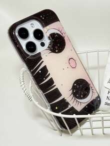 1个可爱卡通大眼睛图案个性化手机壳，时尚洛丽塔风格保护套，适用于 17/ 17 Pro Max/ 16 Pro Max/ 15 Pro/ 14/ 13/12/11，适合作为圣诞礼物送给家人/朋友/姐妹/女朋友 - 彩色 - 查看 3