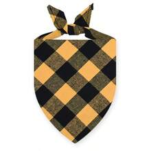 New Plaid Triangle Scarf, Creative 100% Cotton Pet Dog Scarf, Pet Cat Scarf, Customizable Logo Drool Bib