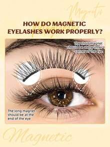 Magnetic-Eyelashes With Applicator, Portable Magnetic Eyelashes Natural Look, Upgrade 2 Magnet False Eyelashes More Easy To Wear, Easy To Use And Remove (Magnetics B) Strip Lashes,Lashes,Eyelashes,Fake Lashes