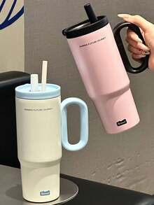 Cốc giữ nhiệt lớn 720ml, dung tích lớn, cốc cà phê ô tô, bình giữ nhiệt bằng thép không gỉ, bình chân không có ống hút, bình nước bằng thép không gỉ màu hồng. Bộ đồ uống chất lượng cao này giúp giữ đồ uống của bạn ở nhiệt độ hoàn hảo. Cốc du lịch tiện lợi, cốc cà phê đá, cắm trại ngoài trời, đi bộ đường dài, tự lái, những vật dụng cần thiết khi trở lại trường học, những vật dụng cần thiết cho văn phòng, những vật dụng cần thiết cho ký túc xá, những vật dụng cần thiết cho gia đình, dành cho cả nam và nữ. - Nhiều màu - Xem 9