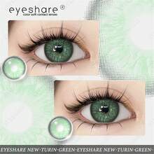 EYESHARE 1 Pair New Colored Contact Lenses For Eyes, Fashion Blue Lenses, Green Contact Lenses, Yearly Contact Lenses For Brown Eyes, Gray Eyes, Pupil Beauty, Yearly Use,14.2mm - Non-Prescription - TURIN-GREEN - 查看 2