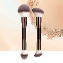 2pcs Dual-Ended Multi-Functional Makeup Brushes, Soft & Fluffy, Durable ABS Handle, Powder, Blush, Highlighter, Contour Brushes, Travel Friendly Cosmetic Tools