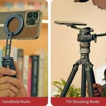 XILETU Magnetic Phone Tripod Stand, Suitable For Gimbal, Can Be Hung On Wall, Aluminum Alloy Magnet Quick Installation, Easy To Set Up, Universal Model, Ideal Pocket-Sized Phone Stand For Photography, Can Be Installed On Photography Tripod - Black - View 5