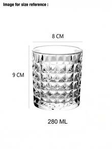 6-Piece Minimalist Transparent Glass Water Cup Set, Suitable For Home Use, Coffee Cups, Juice Cups, Whiskey Cups, Straight-Sided Textured Beverage Cups, Multiple Sizes Available, Party Table Cups. - DM303 (280ml) - View 7