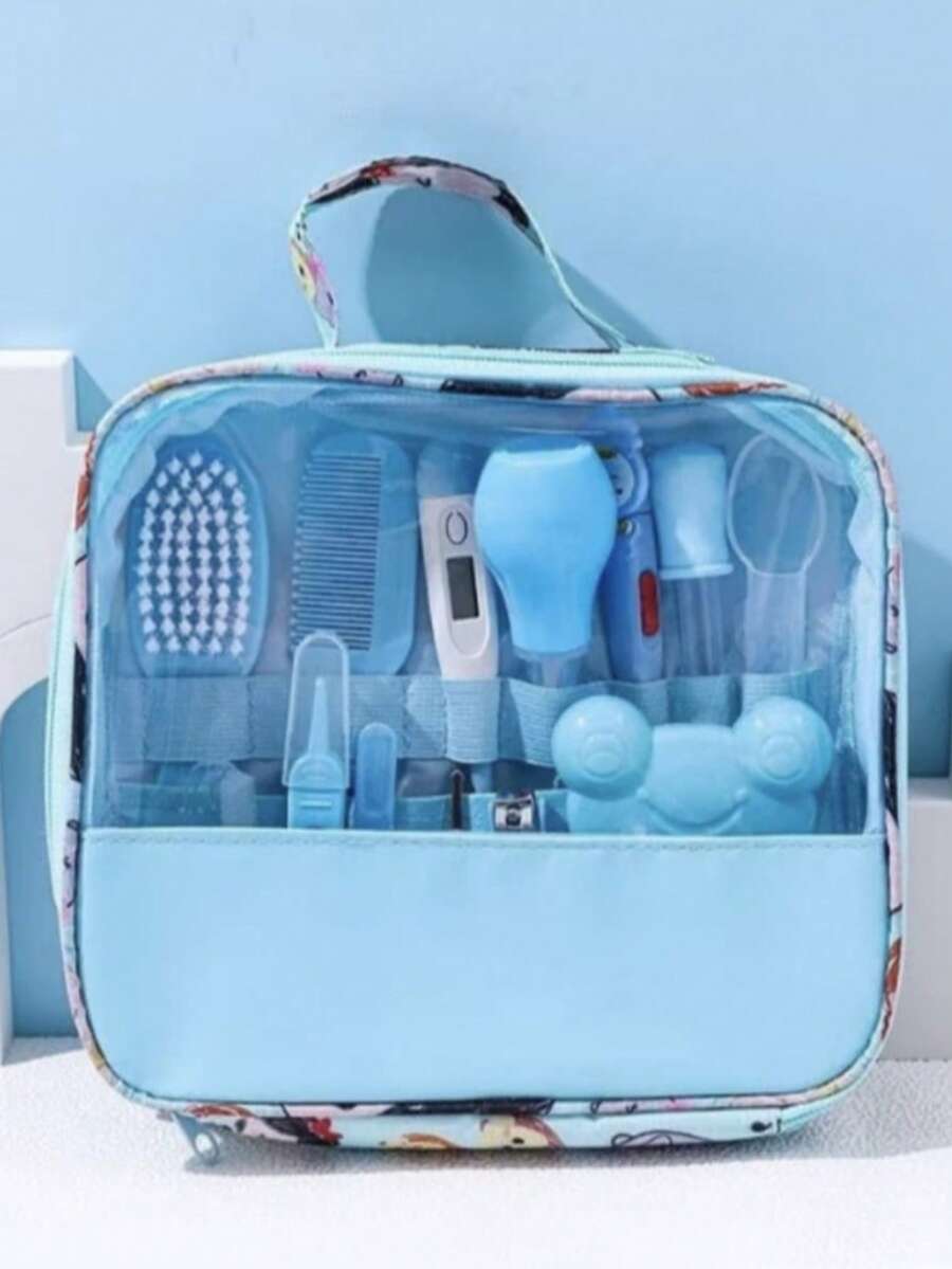 HYQ1995 Kit 13 Hygiene Care Newborn Baby Cutter Brush Hair Nail Comb - 藍色 - 查看 1