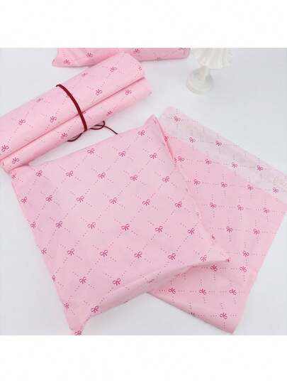 20pcs Pink Bowknot Transport Mailing Bags, Waterproof Packaging Bags For Home, Office, School, Apparel Back To School