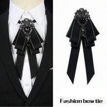 1pc-Elegant Bow Tie, Suitable For Both Men And Women - Elastic Design, Easy To Wear, Perfect For Weddings, Parties And Daily Wear. Bow Style, Wedding Accessories/Fashionable Bow/Fabric Tie