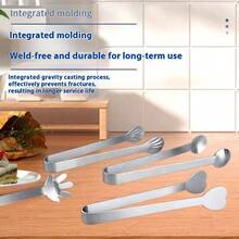 3pcs Stainless Steel Creative Food Tongs, Kitchen Sugar Cube Clip, Hand-Shaped Snack Chip Clip, Non-Slip Ice Tongs, Family Dinner Supplies, Christmas Party Supplies