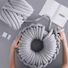 1 Roll Chunky Iceland Yarn, DIY Bag, Handmade Knitting, Pillow, Cat Bed, Super Thick Stuffing Yarn Strips, Suitable For Weaving Various Items, No Tools Needed, Hands-On Crafting For Bags, Baskets, Pillows, Pet Beds, DIY Crafts - Multicolor - View 5