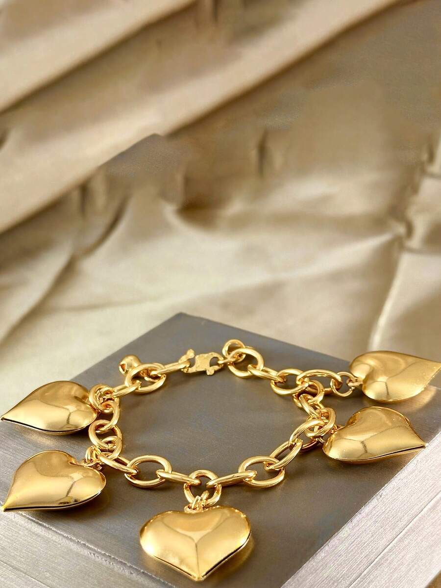 1 brazalete de estilo bohemio de Oriente Medio con diseño único en forma de corazón, elegante y hermoso, adecuado para fiestas diarias y festivas, y también puede ser un regalo perfecto para familiares y amigos
