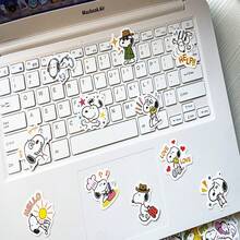 SNOOPY 40枚可爱卡通史努比儿童水杯笔记本文具盒装饰防水手账贴纸袋 (款式随机) - 彩色 - 查看 10