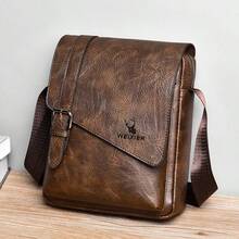 Men's Crossbody Bag, Suitable For Various Occasions With Customized Fashionable Sewing Craftsmanship, Durable Material, Versatile For Daily Use, Shoulder Bag, Crossbody Bag, Handbag, Beach Bag, Outdoor Bag, PU Waterproof And Wear-Resistant Fabric, Multiple Pocket Capacity, Adjustable Portable Shoulder Strap. New Men's Simple And Fashionable Bag, Suitable For Work, School, Business Trips, Transportation, Shopping, Christmas, Valentine's Day, New Year's Gifts. - màu nâu - Xem 1