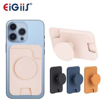 EIGIIS 1pc Phone Wallet With Expanding Kickstand, Magnetic Card Bag Holder, Can Hold 3 Cards It Can Be Used In Multiple Scenarios, Perfect Gift For Husband Father Mother