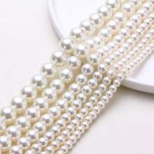 [Multiple Sizes] Pearl Beads 2mm-16mm, 16 Inches/Strand | High Quality Near-Round Shape, Strong Luster, Scratch-Resistant | DIY Jewelry Making Materials, Handmade Jewelry Accessories - White - View 2