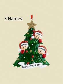 1pc Customized Personalized Christmas Ornaments, Christmas Ornaments With Names, Christmas Tree Ornaments, Christmas Decorations, Christmas Gifts For Mom, Dad, Friends, Personalized Home Christmas Tree Decorations, Fashion, Anniversary, Birthday, School, Office, Family, Slow Summer Life, Multifunctional, High Quality, Unique Gift For Valentine'S Day