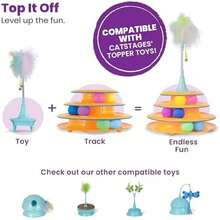 3-Level Cat Track Toy With 6 Balls, Interactive Indoor Toy For Cats, Orange Tower Of Tracks One-Size - mặc định - Xem 6