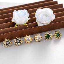 Pendientes de aro pequeños dorados para mujer, pendientes chapados en oro de 18K con circonita cúbica, pendientes de presión hipoalergénicos con diseño de corazón, pico y ojo malvado, pendientes delicados, regalo de joyería