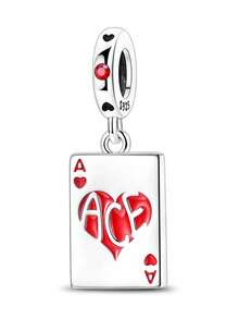 Silver Plated Charms Red Cupid's Arrow Red Love Red Love Twisted Flower Red Cherry Green Leaves Red Love ACE Card Red Strawberry Handwritten Bow Love Fruit Series Beads Charm Fit Original Bracelet Charm Beads Necklace Diy Female Jewelry