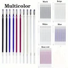 11/22/33/44Pcs 10pcs Mixed Color High Temperature Disappearing Fabric Marker Refills With 1pc Pen Case, Heat Erasable Pen, Fabric Marker, For Tailoring Sewing And Quilting Clothing, Multi-Color - Multicolor - View 9