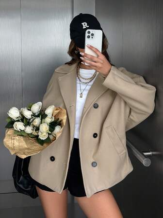 Winter Clothes For Women Autumn And Winter Fashion Elegant Urban Casual Commuting Out Loose Comfortable Simple Color Block Suede Splicing Collar Corduroy Fabric Multi-Pocket Metal Buttons Long-Sleeved Lapel Women's Regular Jacket Women's Jacket