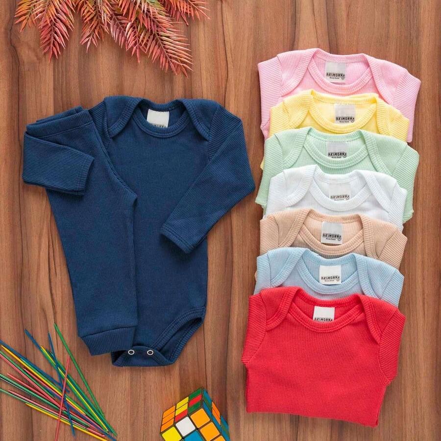6-Piece Pagan Baby Ribbed Long Kit 100% Cotton 3 Bodysuits 3 Pants - 男女通用套裝 6 - 查看 1