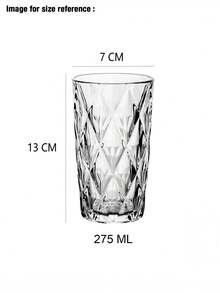 6-Piece Minimalist Transparent Glass Water Cup Set, Suitable For Home Use, Coffee Cups, Juice Cups, Whiskey Cups, Straight-Sided Textured Beverage Cups, Multiple Sizes Available, Party Table Cups. - DM312 (275ml) - View 6